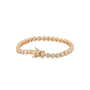 LILI CLASPE TENNIS BRACELET 14K GOLD PLATED BRASS 6 INCH LENGTH